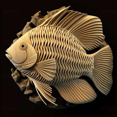 3D модель Риба даніо лопатева ціфотіляпія (STL)